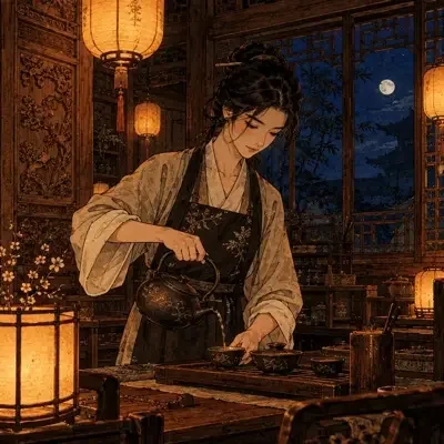 沏夜作者头像插画